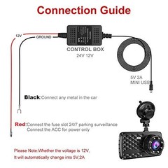 Universal Dash Cam Hardwire Kit Micro/Mini USB 12-24V to 5V