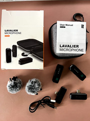 Wireless Microphone for iPhone/Andriod, Noise Cancellation 100ft Trans 18H Btry