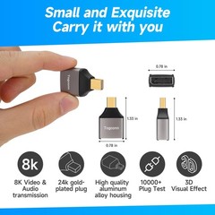 8K 1.4 Mini DisplayPort to DisplayPort Adapter 4 Pack, DP Female to Mini DP M…