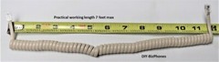 Ivory Cablesys Handset Cord Vintage Phone 2500IV 2554IV Curly Receiver Short