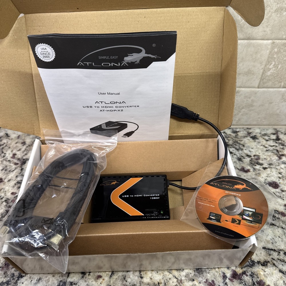 ATLONA AT-HDPIX2 USB TO HDMI PC/LAPTOP TO TV/MONITOR CONVERTER UP TO 1080P