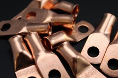 COPPER BATTERY LUGS RING TERMINALS #10 1/4 5/16 3/8 1/2 CRIMP SOLDER AWG LOT