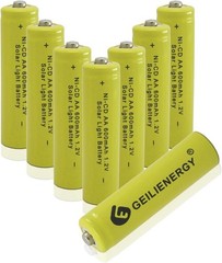 Versatile 8-Pack AA Ni-Cd Rechargeable Batteries 600mAh 1.2V for Various Devices