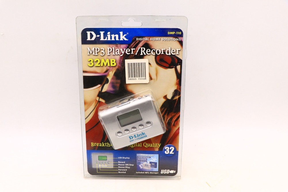 RETRO D-Link 2000s DMP-110 MP3 Player Recorder 32MB NEW Sealed See Pics