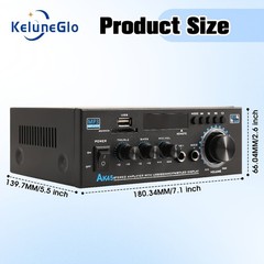 Bluetooth 5.0 Stereo Amplifier Home Audio Max 300Wx2 Power Stereo Receiver AK45