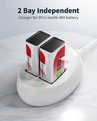 EBL 9V Li-Ion Rechargeable Batteries 9 Volt 6F22 / 4 Slot Battery Charger Lot