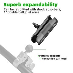 FANAUE Double Socket Arm Compatible with B Size 1″ Ball Components for RAM Mount
