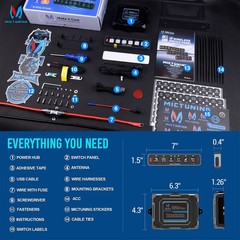 Wireless 208FT RGB Slim Switch Panel LED Momentary Pulsed Flash Switch Controls