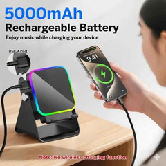 Wireless Induction Speaker 5-in-1 Bluetooth Speaker With Phone Stand