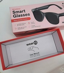 Wear IQ Smart Glasses Black Wireless Phone Music Play, Touch Control, UV400 NEW