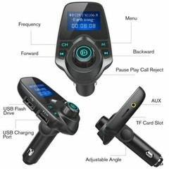 Bluetooth Wireless Car AUX Stereo Audio Receiver FM Radio Adapter USB Charger SD