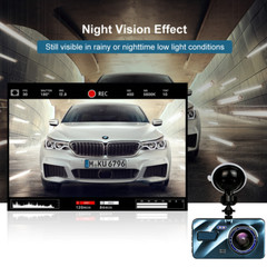 HD 1080P Car Dual Lens Dash Cam 4″ DVR Recorder Front & Rear Camera Night Vision