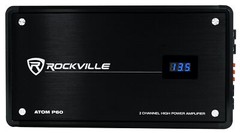 Rockville ATOM P60 4800 Watt Peak/1200w RMS 2 Channel Car/ATV Amplifier w Meter