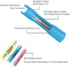 500/100X Waterproof Butt Heat Shrink Wire Connectors Crimp Electrical Terminals