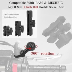 1” Ball Head for Rearview Mirror, Angled 1-Inch Ball Head Mount for