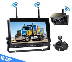 1080P 10″ DVR Monitor Magnetic Solar Wireless Backup Camera Truck Car RV Trailer