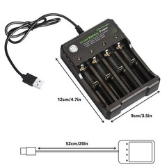 Durable USB 3.7V Battery Charger 4-Slots Rechargeable Lithium Battery Charger