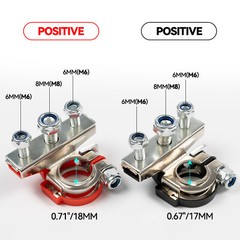 Car Marine Top Post Battery Terminals Clamp Connectors Positive Negative Ends 4X