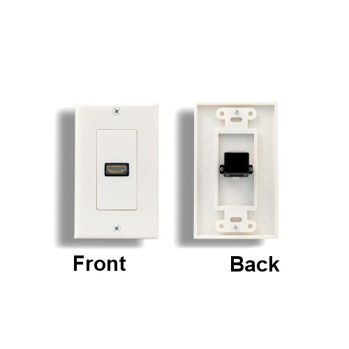 Kentek White HDMI Wall Plate Cover Single Port 1-Port Connector up to 1080p