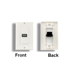 Kentek White HDMI Wall Plate Cover Single Port 1-Port Connector up to 1080p