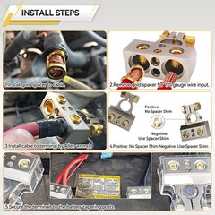 2 Car Battery Universal Terminal Connector Top Post Positive Negative Heavy Duty
