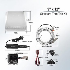 15101-104 9″x12″ Standard Trim Tab Kits w/ Double Rocker Switch for Boat 16’-25’