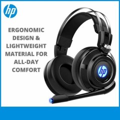HP Wired Stereo Gaming Headset with mic, One Headset and LED Light w microphone