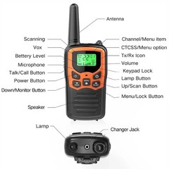 2 PACK Long Range 100 Mile Waterproof Walkie Talkie Two Way Radio Charge Headset