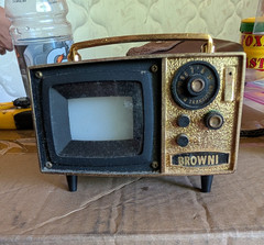 Browni Vintage Mini TV Set Transistor Radio Style Television