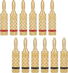 6 Pairs 24K Gold Banana Plugs for Secure Speaker Connections – Pure Copper