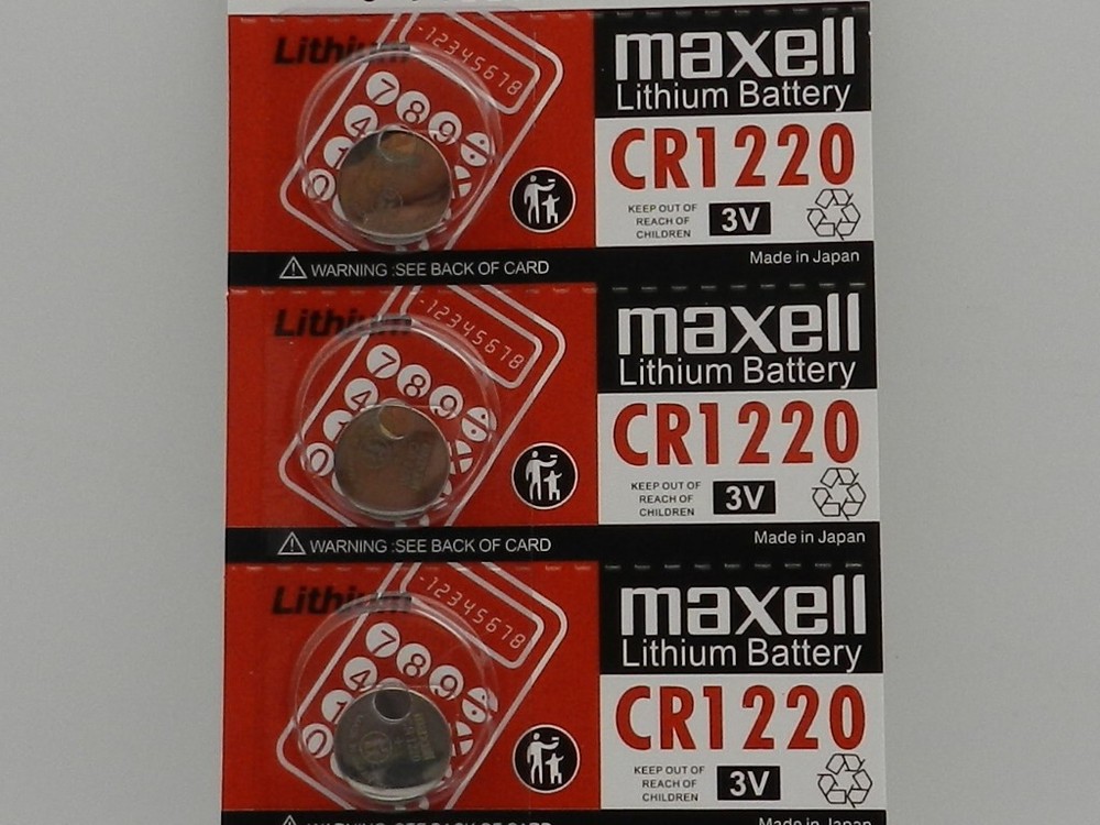 MAXELL CR1220 LITHIUM 3V BATTERY -Exp.2033- 3 Pcs