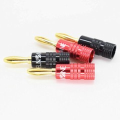 8pcs ELNONE High Quality Gold Plated Speaker Banana Plug Hi-Fi Audio Connector