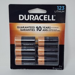 Duracell 123 Lithium 3V Batteries DL123 CR17345 (6 Pack) Exp 2033