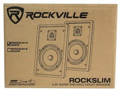 2 Rockville RockSlim White Home Theater 5.25″ 240w Easy Wall Mount Slim Speakers