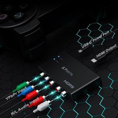 Component to HDMI Converter Adapter – 1080P YPbPr RGB + Audio for HDTV