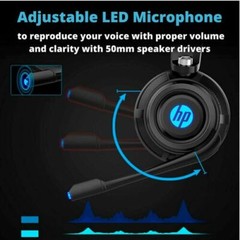 HP Wired Stereo Gaming Headset with mic, One Headset and LED Light w microphone