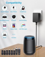 5FT 5V 2A Wall Charger with 8 Plug Types for Tablets and Small Electronics