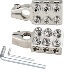 Battery Terminal Clamps 1/0 2 4 8 AWG Gauge 12-Way Connectors Positive Negative