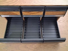 Lot Of 2 Vintage 3 Drawer Cabinet Cassette Tape Holder Storage Faux Wood