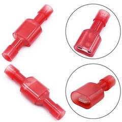 100PCS Insulated Spade Wire Connectors Electrical Crimp Terminals Nylon Fully