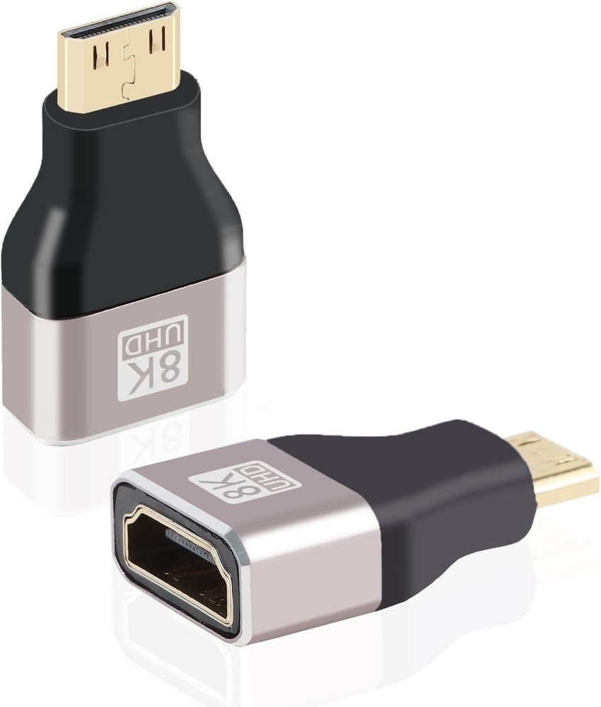 Mini HDMI to HDMI Adapter 2-Pack 8K@60Hz 4K@144Hz for Raspberry Pi Camera