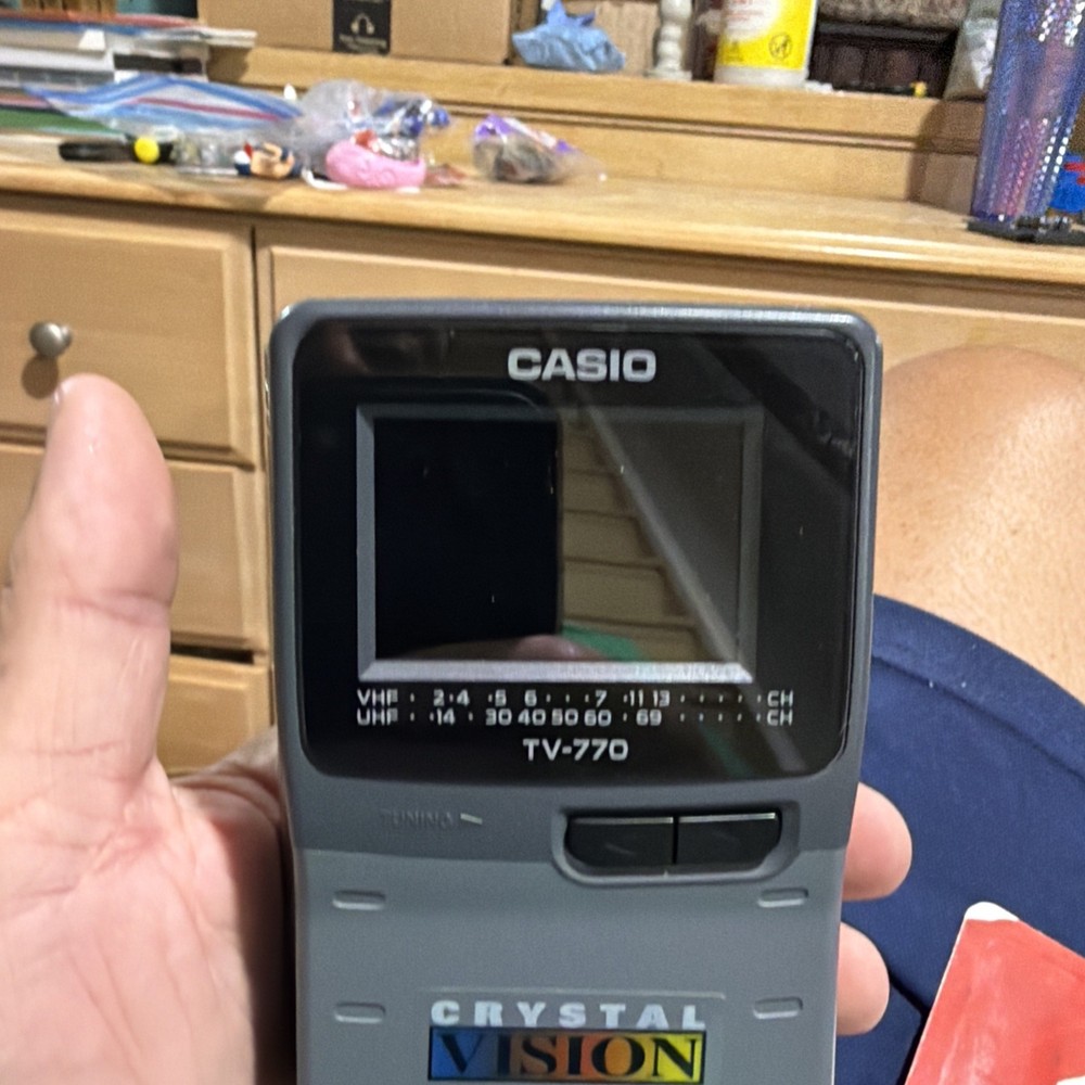 Vintage Casio TV-770B Crystal Vision Portable LCD Color Pocket Mini Television