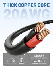 EWAY USB C Dash Cam Power Cord (9.8FT/3M), USB-A 2.0 to 90 Degree Type-C…