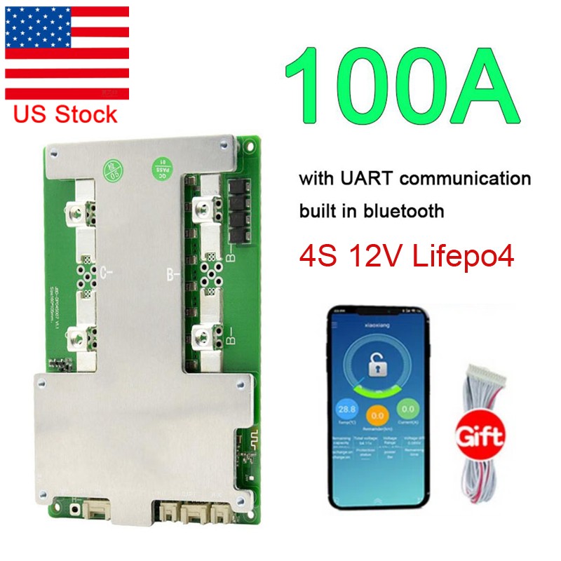 JBD BMS Smart 4S 12V 100A Lifepo4 Battery Protective Board Common Port w/Balance