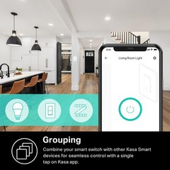Kasa Smart Dimmer Switch HS220, Single Pole, Needs Neutral Wire, 2.4GHz Wi-Fi