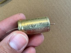 3 Vintage 1968 ROE 500 uf 35v Axial Capacitors TEST GREAT for Fender Guitar Amp