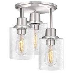 Semi Flush Mount Ceiling Light, 3-Light 9.5″ x 13″ (24cm x 33.8cm), Silver 1