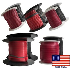 (10) Black & Red 10 AWG – 18 Gauge Primary Wire 100 FT Spool Stranded Copper USA