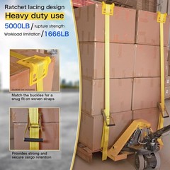 Heavy Duty Ratchet Straps(4 Pack), 2″ x15′ Tie Down Strap, Yellow