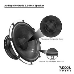 Recoil RD365 3-Way 320Watt 6.5″ Component Car Speaker Set